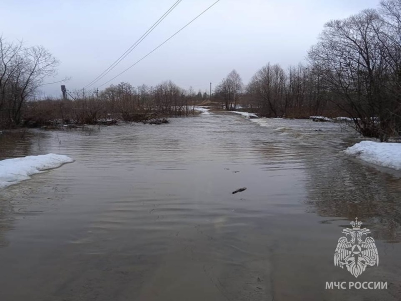 Затопление участка автодороги в Починковском м.о