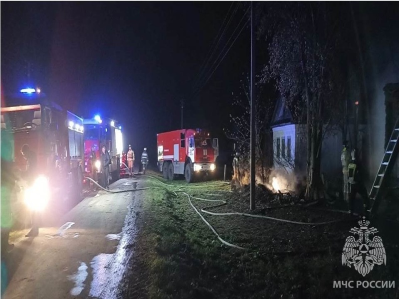 Пожарно-спасательные подразделения приняли участие в ликвидации пожара в г.о.г. Арзамас